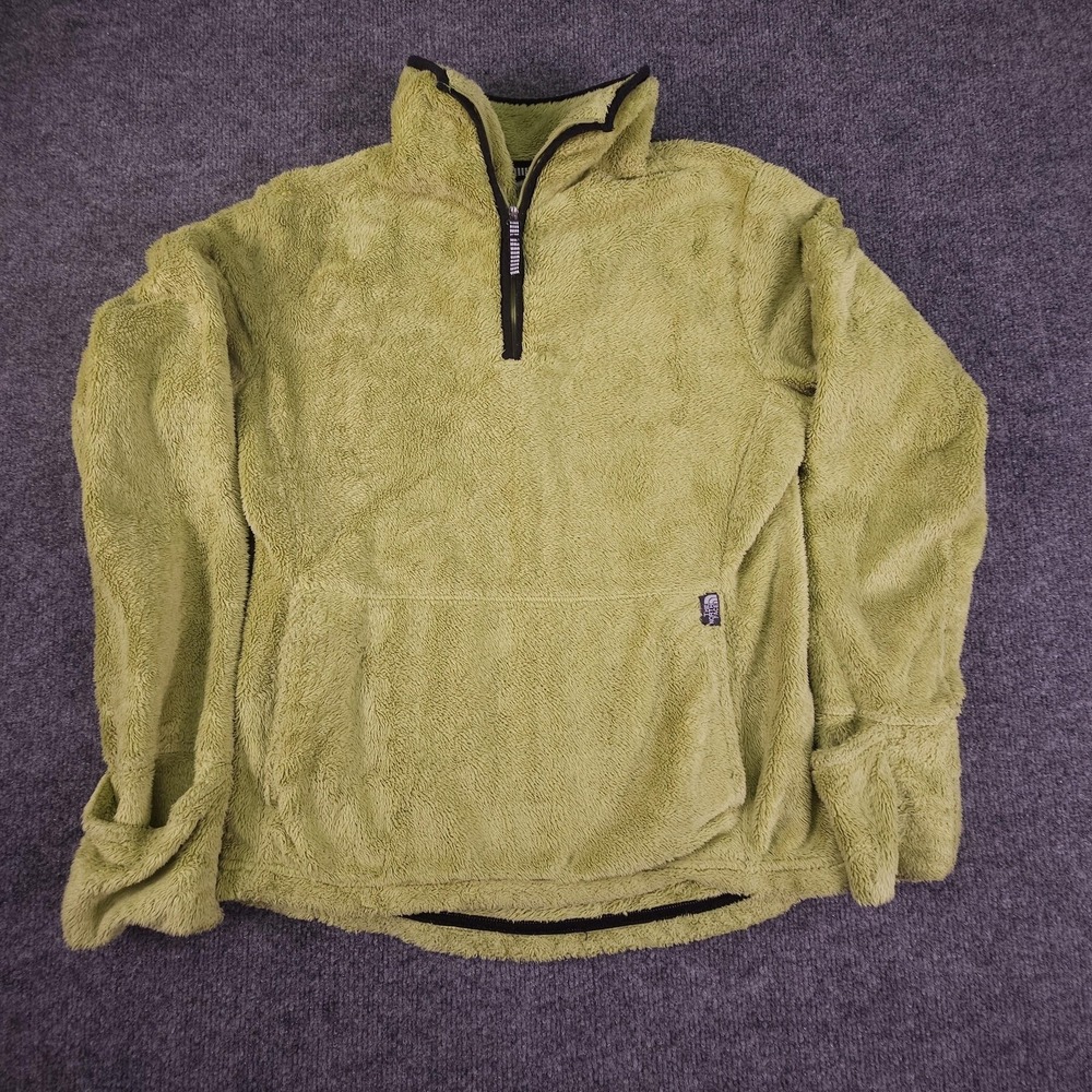The‎ North Face Pullover Womens Small Green High Pile Sherpa Fleece Quarter Zip